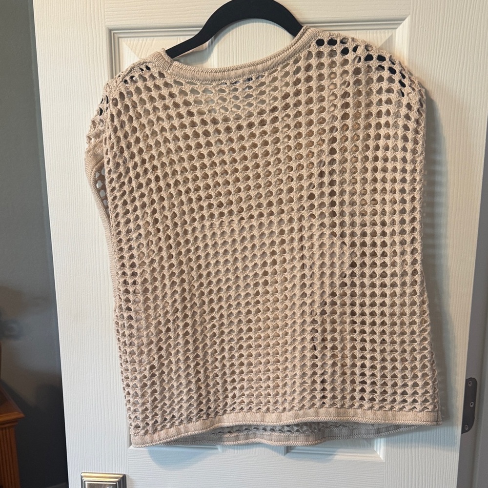 Steve Madden Women's Beige Open-Knit Sweater - Picture 3 of 3